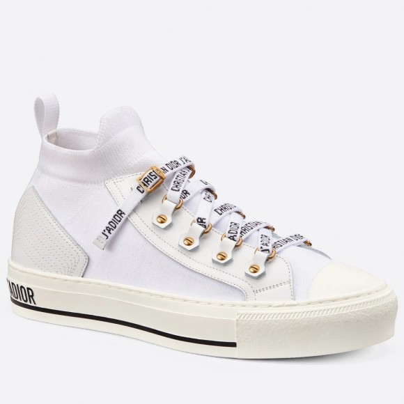 D*or walk'n'D*or mid-top sneakers in white technical knit