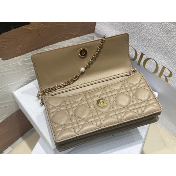D*or miss D*or mini bag in beige cannage lambskin