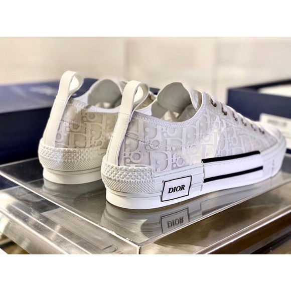 D*or men's b23 low-top sneakers in white oblique canvas