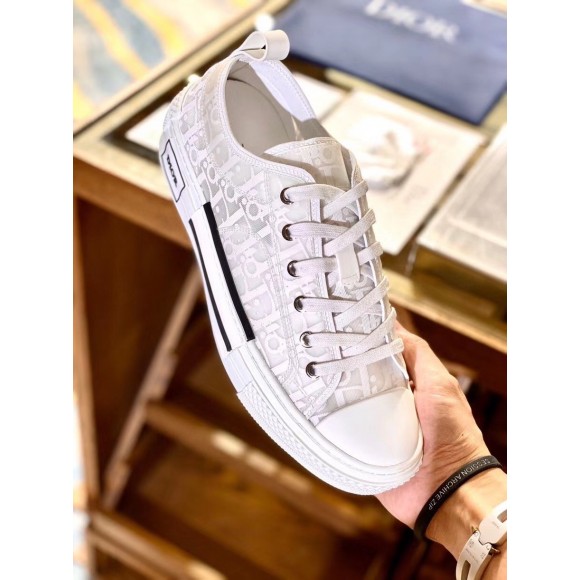 D*or men's b23 low-top sneakers in white oblique canvas