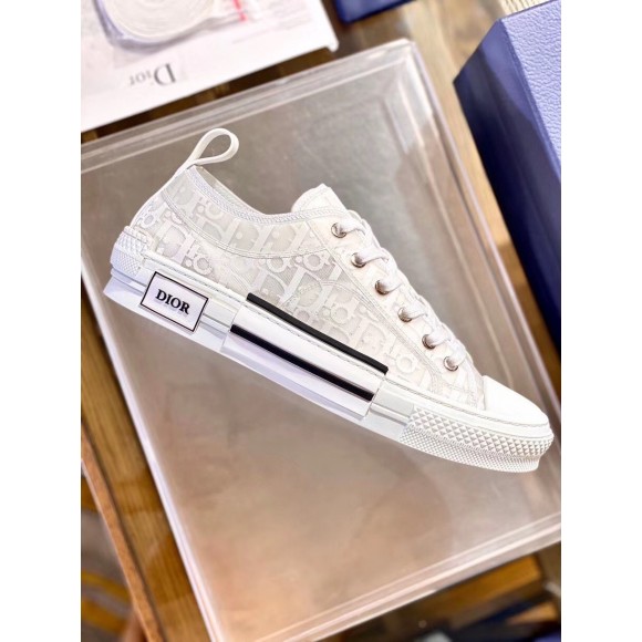 D*or men's b23 low-top sneakers in white oblique canvas