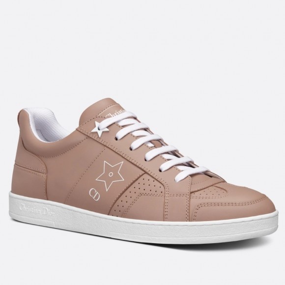 D*or star low-top sneakers in beige calfskin