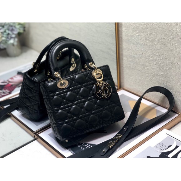 D*or small lady D*or my abcD*or bag in black cannage lambskin