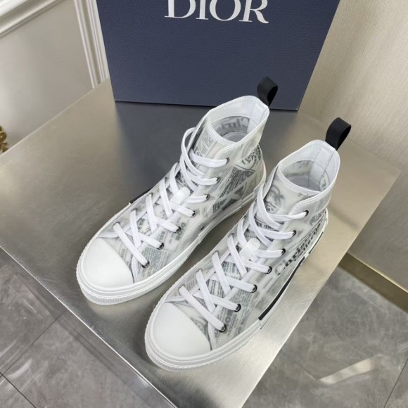 D*or men's b23 high-top sneakers in canvas with newspaper print