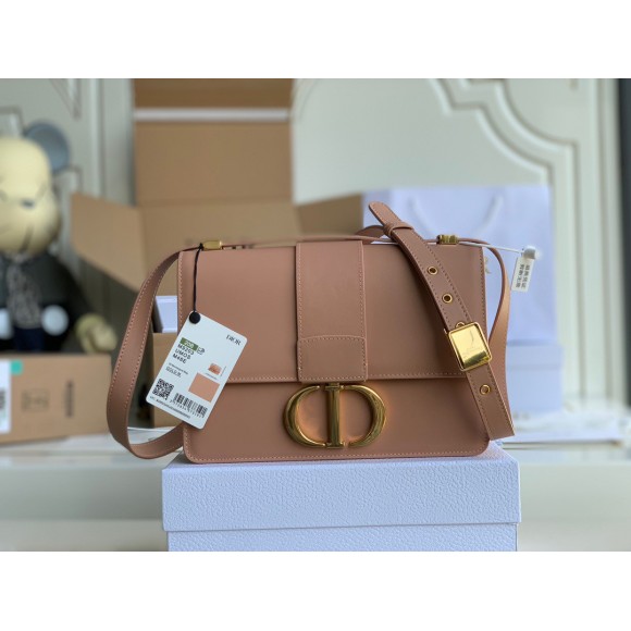 D*or 30 montaigne medium bag in poudre box calfskin