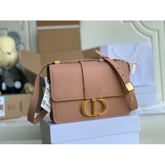 D*or 30 montaigne medium bag in poudre box calfskin