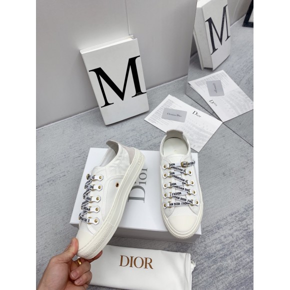 D*or walk'n'D*or sneakers in white canvas and suede calfskin