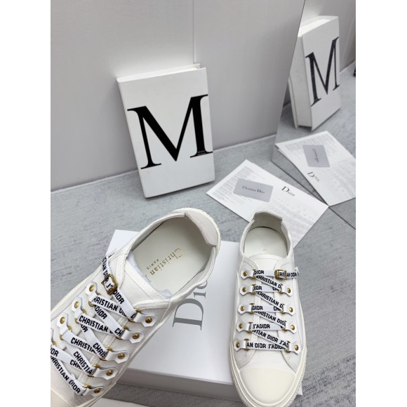 D*or walk'n'D*or sneakers in white canvas and suede calfskin