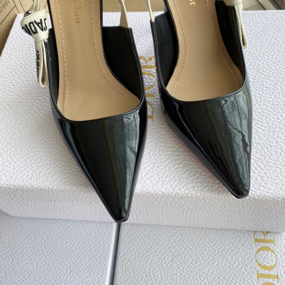 D*or j'aD*or slingback pumps 100mm in black patent calfskin