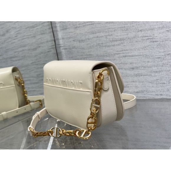 D*or 30 montaigne avenue bag in white box calfskin