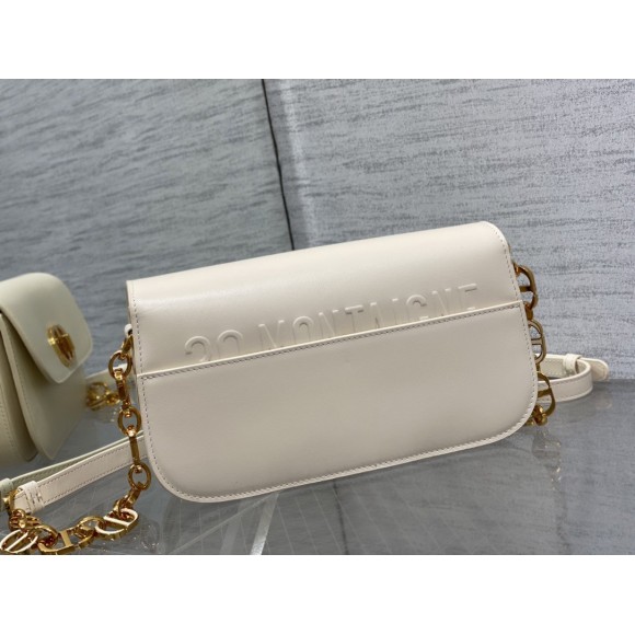 D*or 30 montaigne avenue bag in white box calfskin