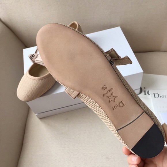 D*or miss j'aD*or ballerina flats in nude technical canvas