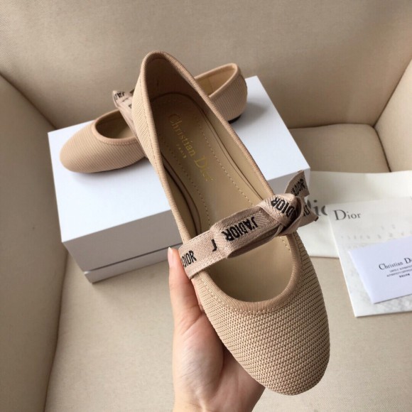 D*or miss j'aD*or ballerina flats in nude technical canvas
