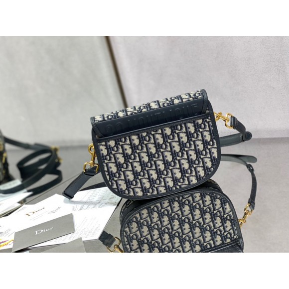 D*or bobby medium bag in blue D*or oblique jacquard