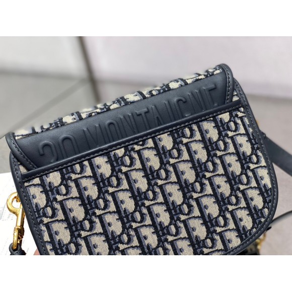 D*or bobby medium bag in blue D*or oblique jacquard