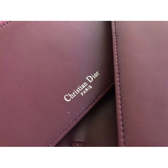 D*or lady D*or chain pouch in bordeaux cannage lambskin