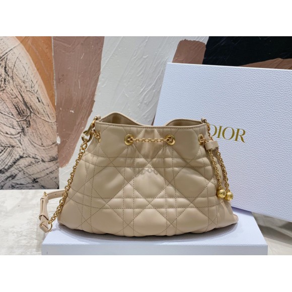 D*or ammi medium bag in sand pink macrocannage lambskin