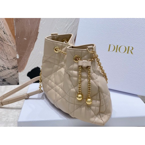 D*or ammi medium bag in sand pink macrocannage lambskin