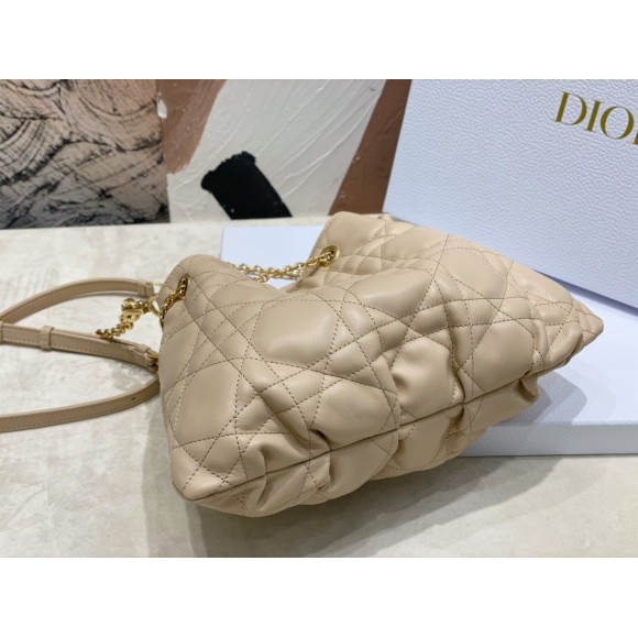 D*or ammi medium bag in sand pink macrocannage lambskin