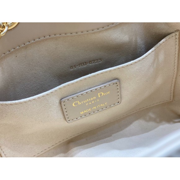 D*or ammi medium bag in sand pink macrocannage lambskin