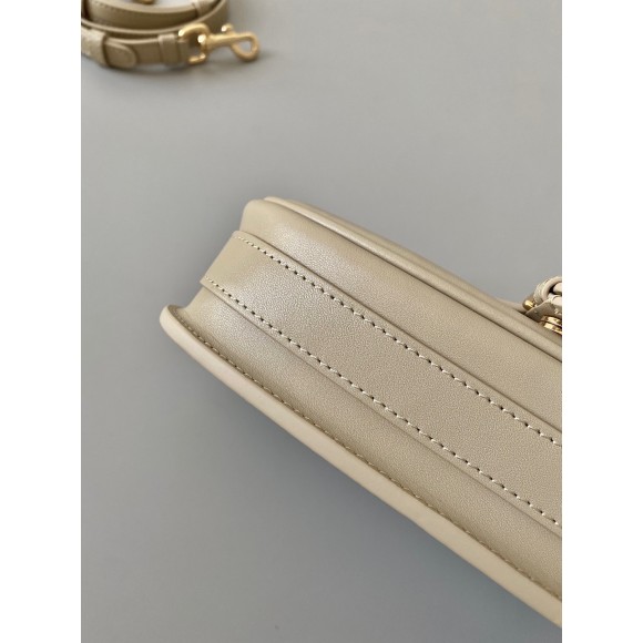 D*or bobby east-west bag in beige box calfskin