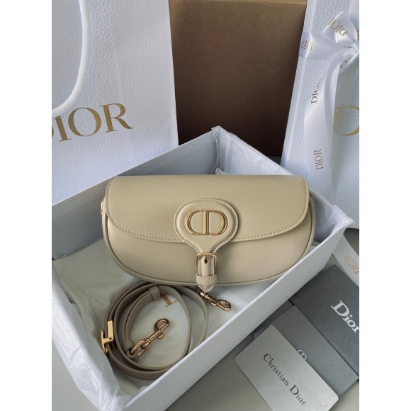 D*or bobby east-west bag in beige box calfskin