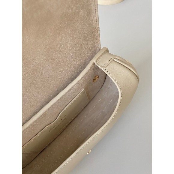 D*or bobby east-west bag in beige box calfskin