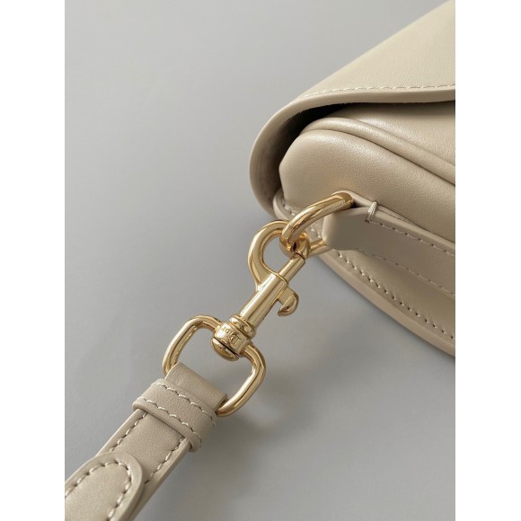 D*or bobby east-west bag in beige box calfskin