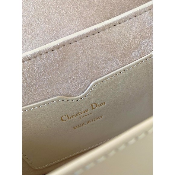 D*or bobby east-west bag in beige box calfskin