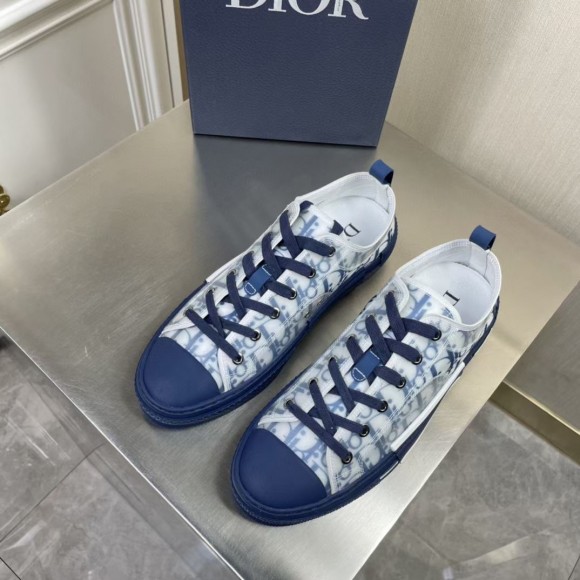 D*or men's b23 low-top sneakers in blue oblique canvas