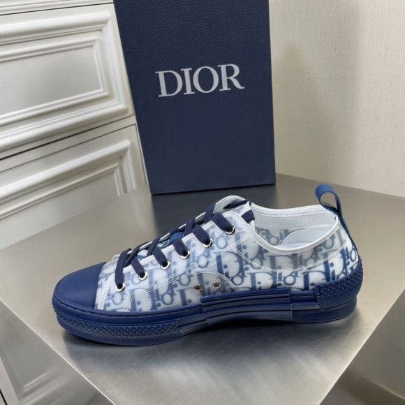 D*or men's b23 low-top sneakers in blue oblique canvas