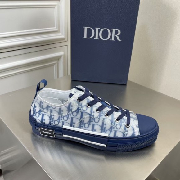 D*or men's b23 low-top sneakers in blue oblique canvas