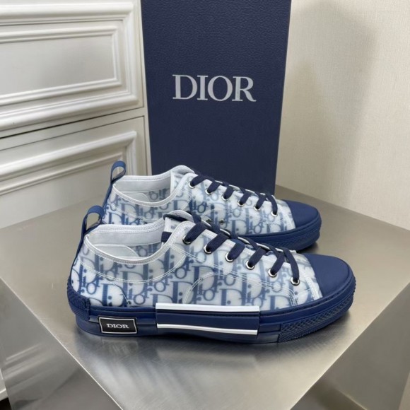 D*or men's b23 low-top sneakers in blue oblique canvas