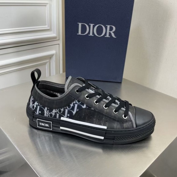 D*or men's b23 low-top sneakers in black oblique canvas