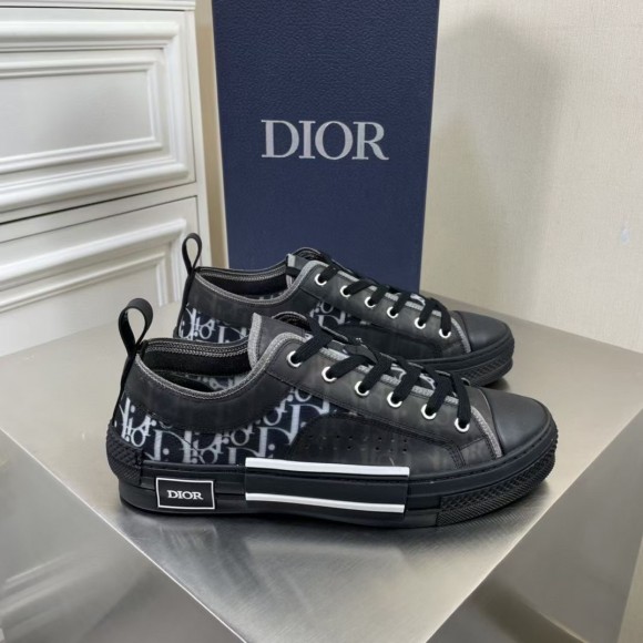 D*or men's b23 low-top sneakers in black oblique canvas