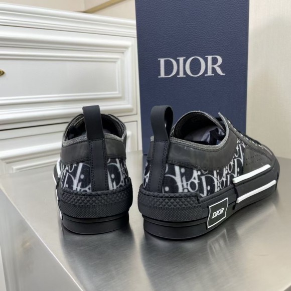 D*or men's b23 low-top sneakers in black oblique canvas