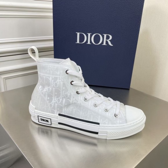 D*or men's b23 high-top sneakers in white oblique canvas