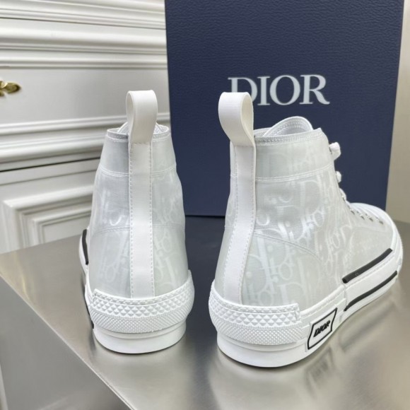 D*or men's b23 high-top sneakers in white oblique canvas