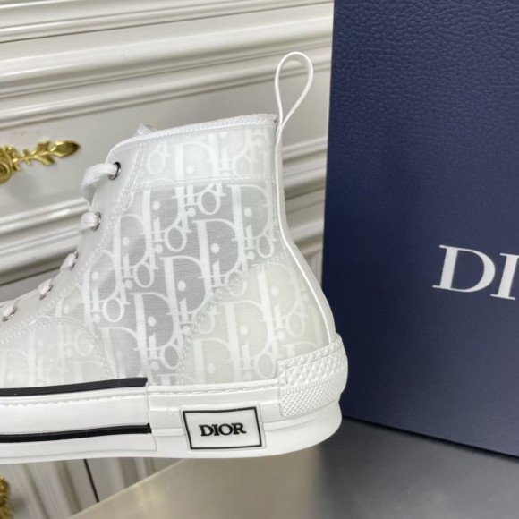 D*or men's b23 high-top sneakers in white oblique canvas