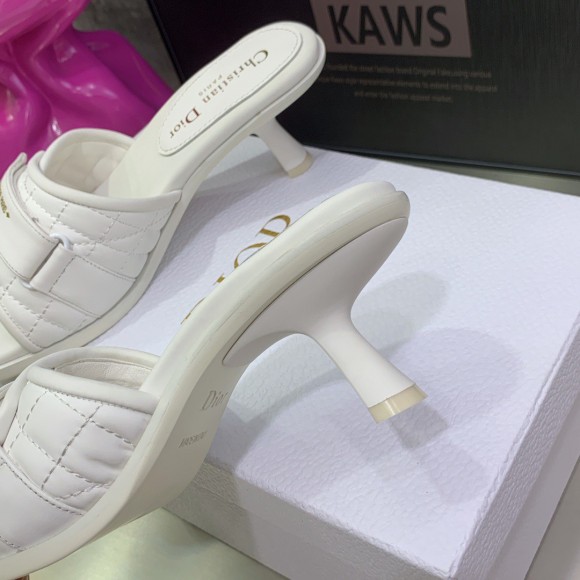 D*or dio(r)evolution heeled slides in white calfskin