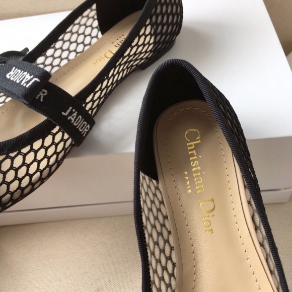 D*or miss j'aD*or ballerina flats in black mesh