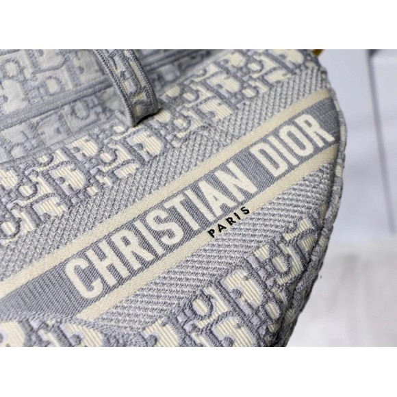 D*or saddle bag in grey D*or oblique embroidery