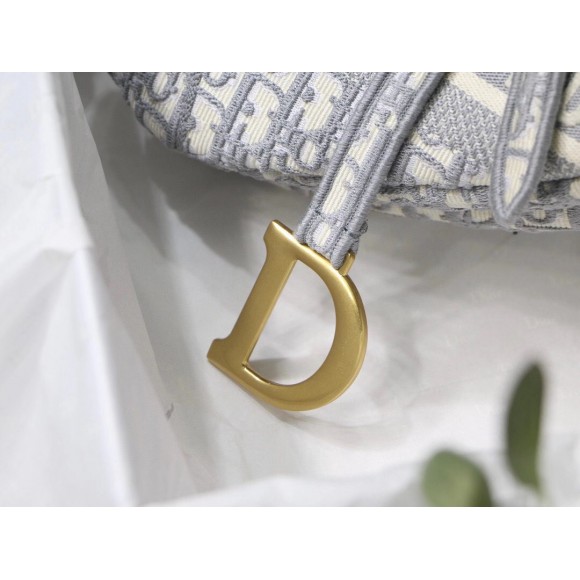 D*or saddle bag in grey D*or oblique embroidery