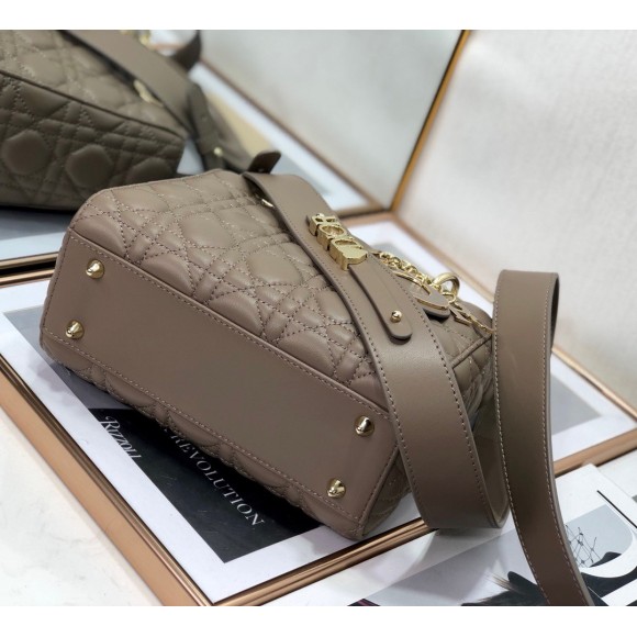 D*or small lady D*or my abcD*or bag in warm taupe cannage lambskin