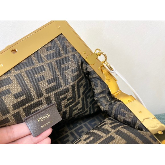 F**di first medium bag in white nappa leather