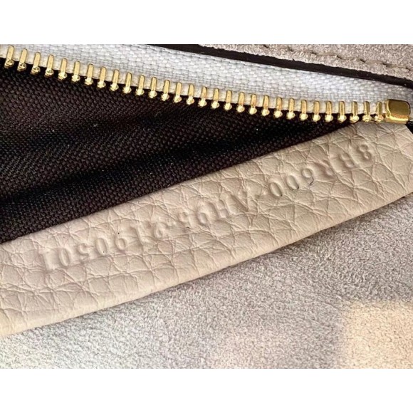 F**di medium baguette bag in white grained leather