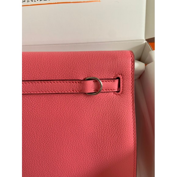 H**mes kelly danse ii handmade bag in rose lipstick evercolor calfskin
