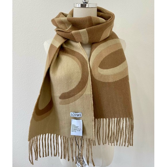 Loewe Scarf in Camel Wool and Cashmere